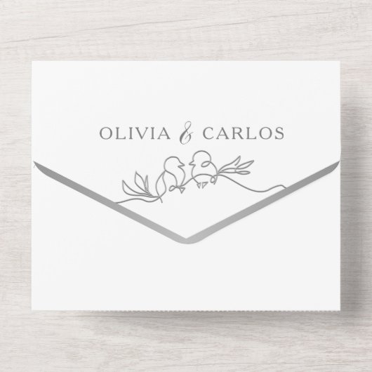 Faire-part de mariage tout-en-un écriture minimali (Verso)