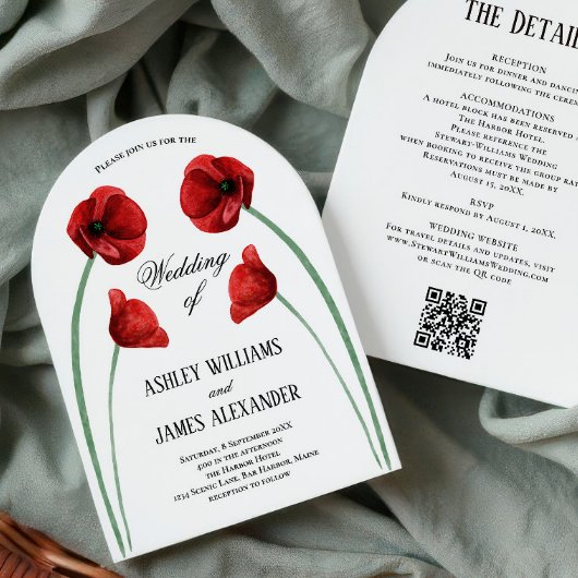 Faire-Part de Mariage Tout en Un Fleurs d'Arche de