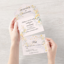 Faire-part de mariage tout-en-un Fleurs sauvages p