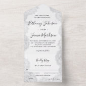 Faire-part de mariage tout-en-un floral blanc (À l'intérieur)