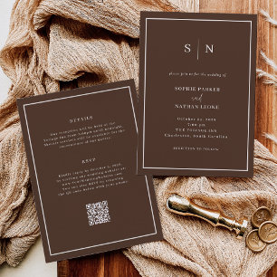 Faire-part de mariage tout-en-un minimaliste et ch
