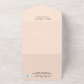Faire-part de mariage tout-en-un Monogram Peach Ro (Dehors)
