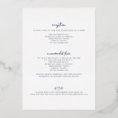 Faire-part de mariage tout-en-un Navy Gold (Verso)