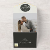 Faire-part de mariage tout-en-un noir et blanc Mon (Dehors)