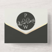 Faire-part de mariage tout-en-un noir et blanc Mon (Verso)