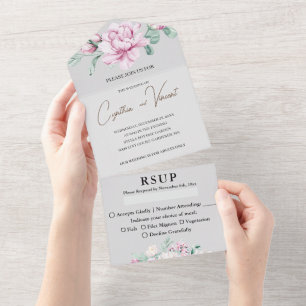 Faire-part de mariage tout-en-un pour adultes sans