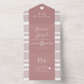 Faire-Part de Mariage Tout en Un Rayures Tons Terr (À l'intérieur)