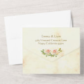 Faire-part de mariage tout-en-un Rose antique (Verso)