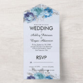 Faire-part de mariage tout-en-un Roses Violettes & (À l'intérieur)