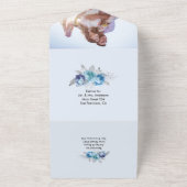 Faire-part de mariage tout-en-un Roses Violettes e (Dehors)