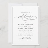 Faire-Part de Mariage Tout-en-Un Simple Classique (Devant)