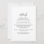 Faire-Part de Mariage Tout-en-Un Simple Classique (Dos)