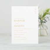 Faire-Part de Mariage Tout-en-Un Simples avec Code (Debout devant)
