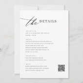 Faire-Part de Mariage Tout-en-Un Simples avec Code (Dos)