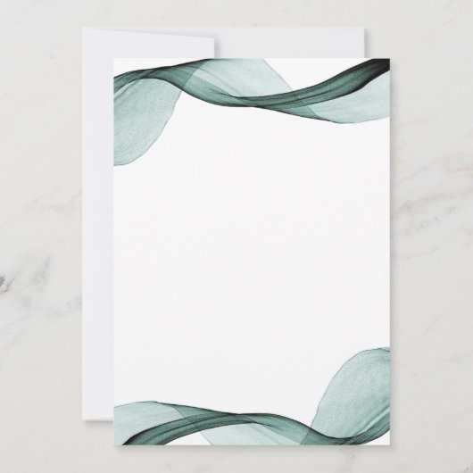 Faire-part de mariage tout-en-un vert émeraude (Dos)