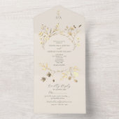 Faire-part de mariage tout-en-un vert sauge (À l'intérieur)