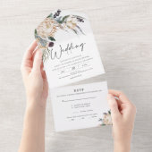 Faire-part de mariage tout-en-un White King Protea (Déchirure)