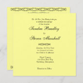 Faire-part de mariage tout simplement jaune (Devant / Derrière)