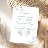 Faire-part de mariage traditionnel botanique bleu