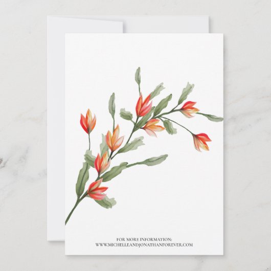 Faire-part de mariage traditionnel fleur sauvage M (Dos)