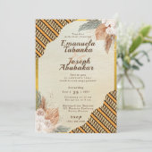 Faire-part de mariage traditionnel orange ivoire (Debout devant)