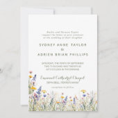 Faire-part de mariage traditionnel simple aux fleu (Devant)