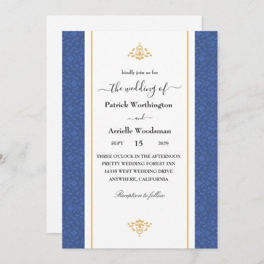 faire-part de mariage traditionnelle (Devant / Derrière)