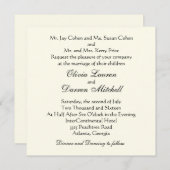 Faire-part de mariage traditionnelle classique (Devant / Derrière)