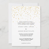 Faire-part de mariage traditionnelle Gold Confetti (Devant)
