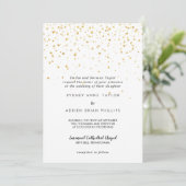 Faire-part de mariage traditionnelle Gold Confetti (Debout devant)