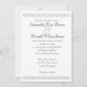 Faire-part de mariage traditionnelle noire et blan (Devant)