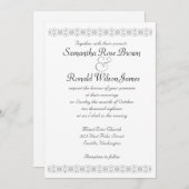 Faire-part de mariage traditionnelle noire et blan (Devant / Derrière)