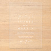 Faire-part de mariage transparent acrylique modern (Recto)