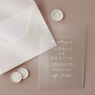 Faire-part de mariage transparent en acrylique mod
