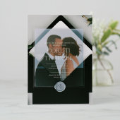 Faire-part de mariage transparent minimaliste avec (Debout devant)