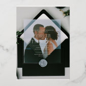 Faire-part de mariage transparent minimaliste avec (Verso)