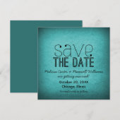 Faire-part de mariage Trendy Grunge teal (Devant / Derrière)