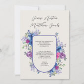 Faire-part de mariage très Pervenche et Blanc Neig (Devant)