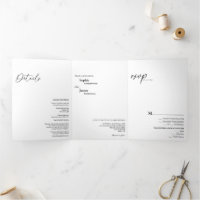 Faire-part de mariage Tri-Fold classique moderne