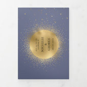 Faire-part de mariage Tri-Fold Or Celestial Pastel (Page de couverture)