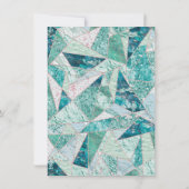 Faire-part de mariage triangles en marbre turquois (Dos)