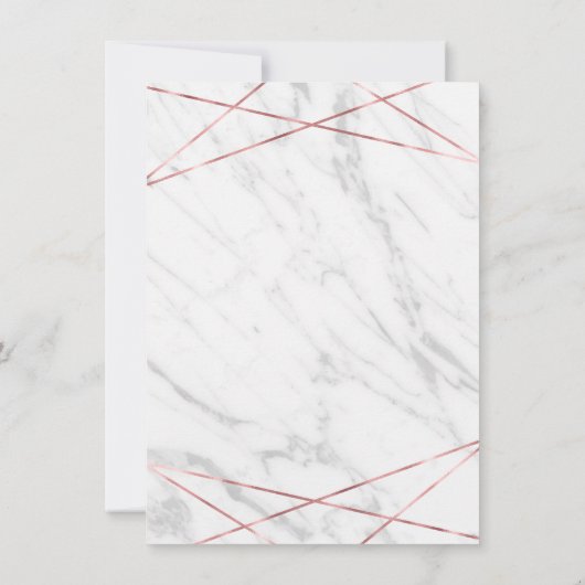 Faire-part de mariage triangulaire Rose Marbre bla (Dos)