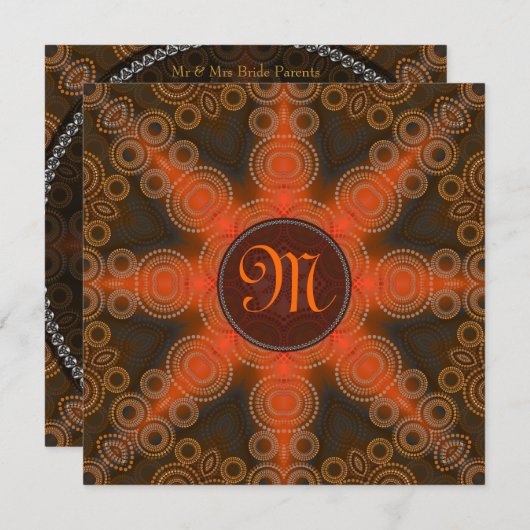 Faire-part de mariage tribal Monogramme Solaire Ec (Devant / Derrière)