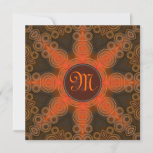Faire-part de mariage tribal Monogramme Solaire Ec