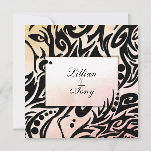 Faire-part de mariage tribale Abstraite (Dos)