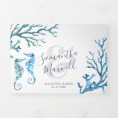 Faire-part de mariage triplé côtier de Seahorse (Page de couverture)