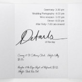 Faire-part de mariage triplé élégant personnalisé (Intérieur au milieu)