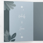 Faire-part de mariage triplé personnalisable (Intérieur en premier)