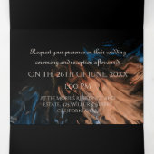 Faire-part de mariage triplé personnalisé (Intérieur au milieu)