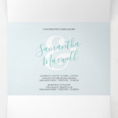 Faire-part de mariage triplé vert tropical (Intérieur au milieu)